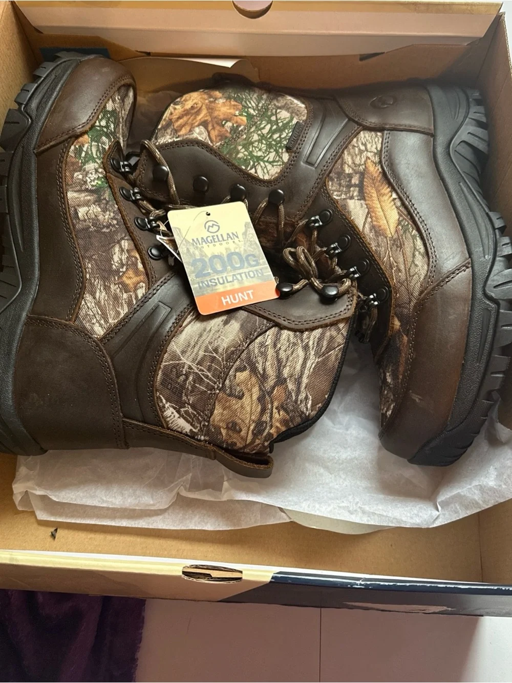 Magellan Outdoors Men's Brown Camouflage Hunting Boots size 7.5